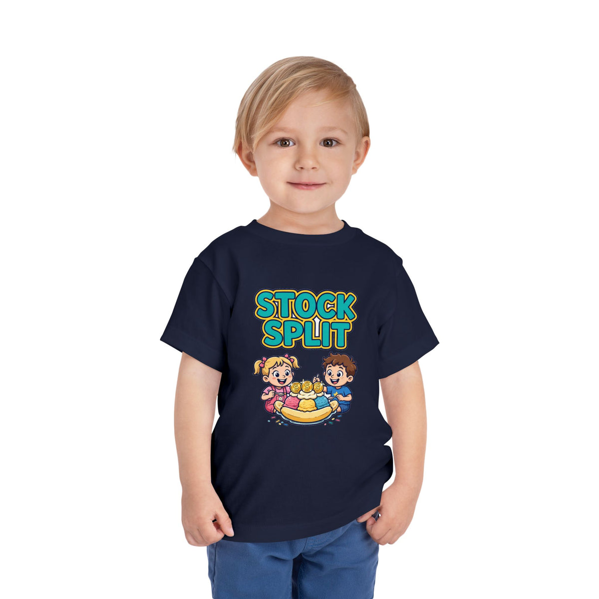 STOCK SPLIT. Girls' Toddler Tee | Funny Finance Kids Clothing