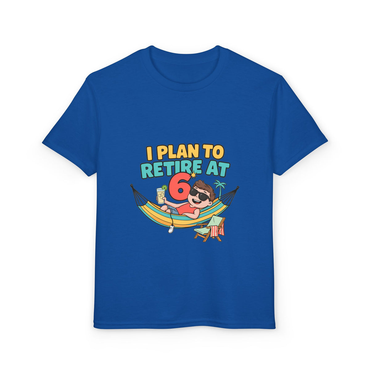 I PLAN TO RETIRE AT 6. Boys' Youth Tee | Funny Finance Kids Clothing