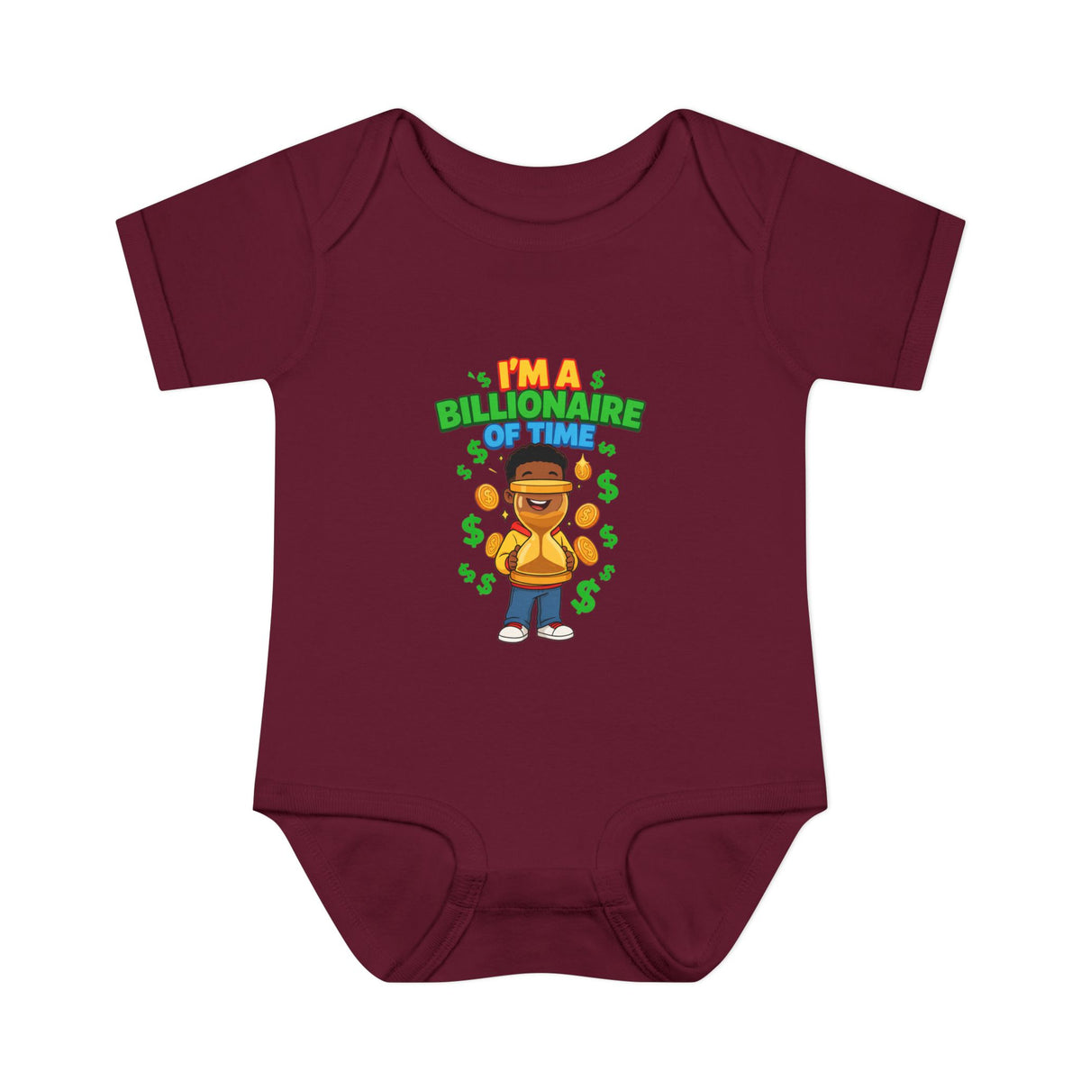 I'M A BILLIONAIRE OF TIME. Girls' Baby Bodysuit | Funny Finance Kids Clothing