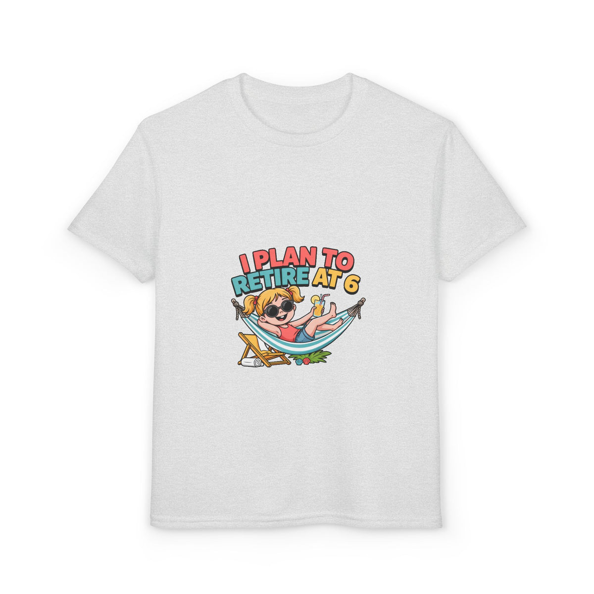 I PLAN TO RETIRE AT 6. Girls' Youth Tee | Funny Finance Kids Clothing