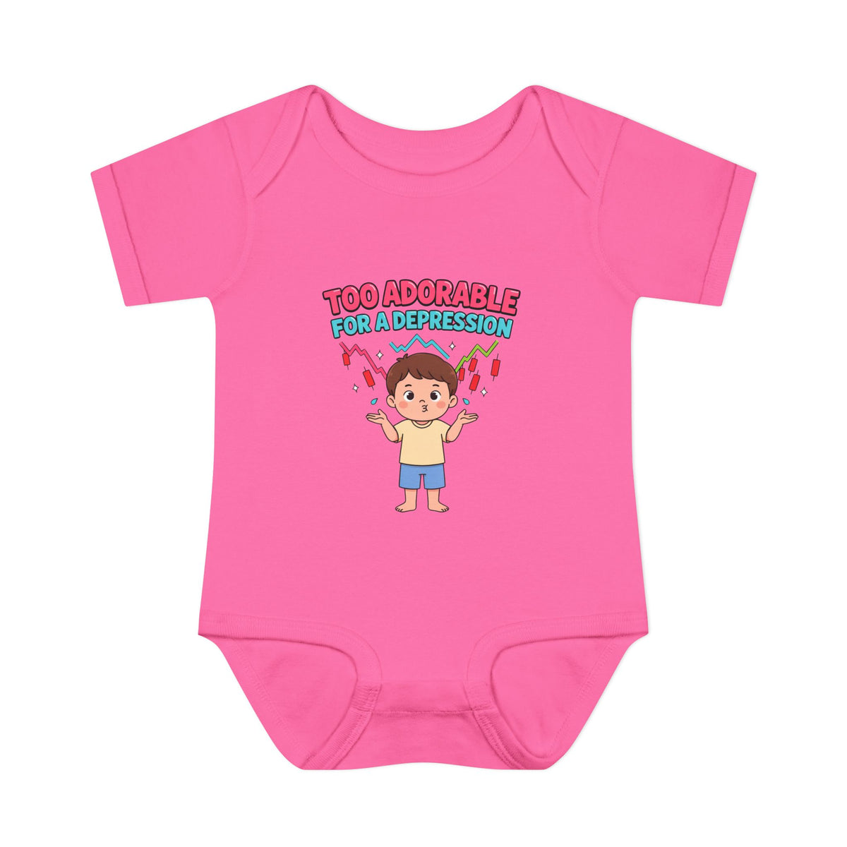 TOO ADORABLE FOR A DEPRESSION. Girls' Baby Bodysuit | Funny Finance Kids Clothing