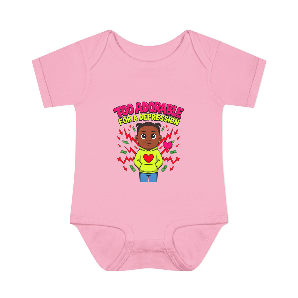 TOO ADORABLE FOR A DEPRESSION. Boys' Baby Bodysuit | Funny Finance Kids Clothing