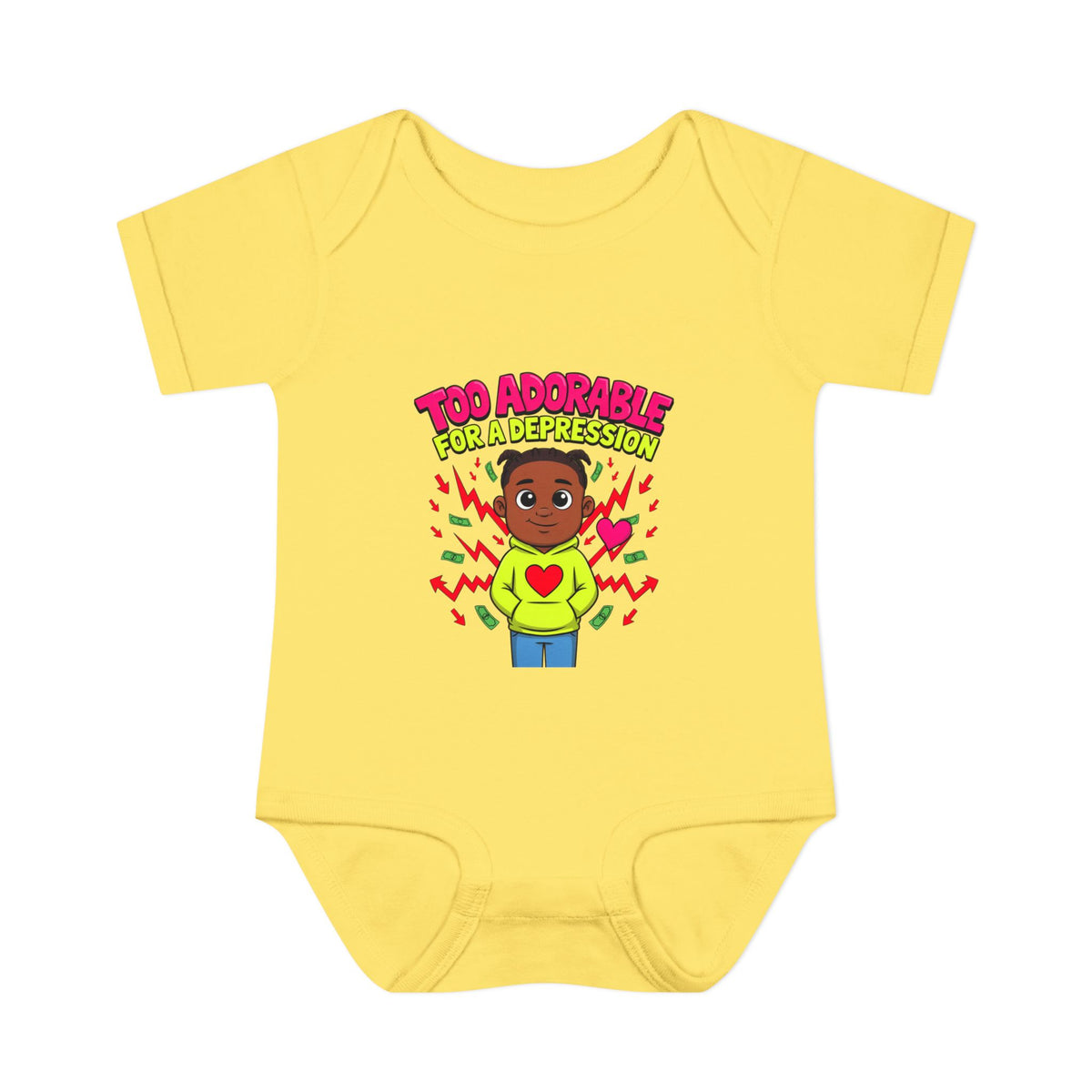 TOO ADORABLE FOR A DEPRESSION. Boys' Baby Bodysuit | Funny Finance Kids Clothing