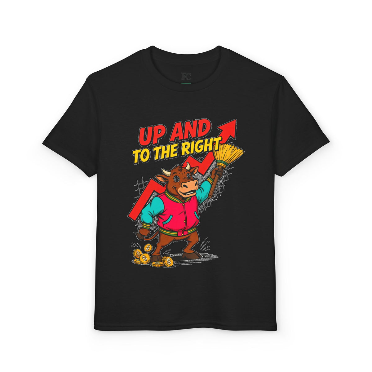 UP AND TO THE RIGHT. Youth Tee | Funny Finance Kids Clothing