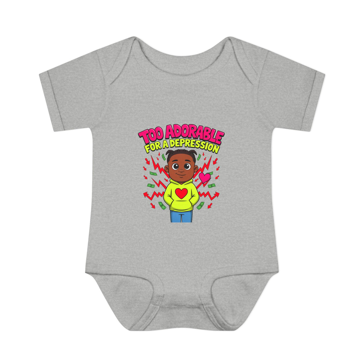 TOO ADORABLE FOR A DEPRESSION. Boys' Baby Bodysuit | Funny Finance Kids Clothing