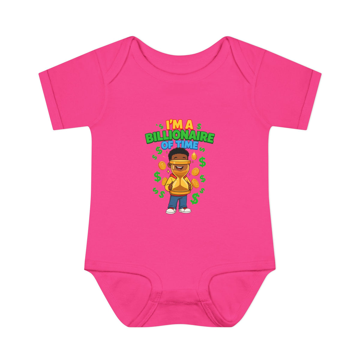I'M A BILLIONAIRE OF TIME. Girls' Baby Bodysuit | Funny Finance Kids Clothing