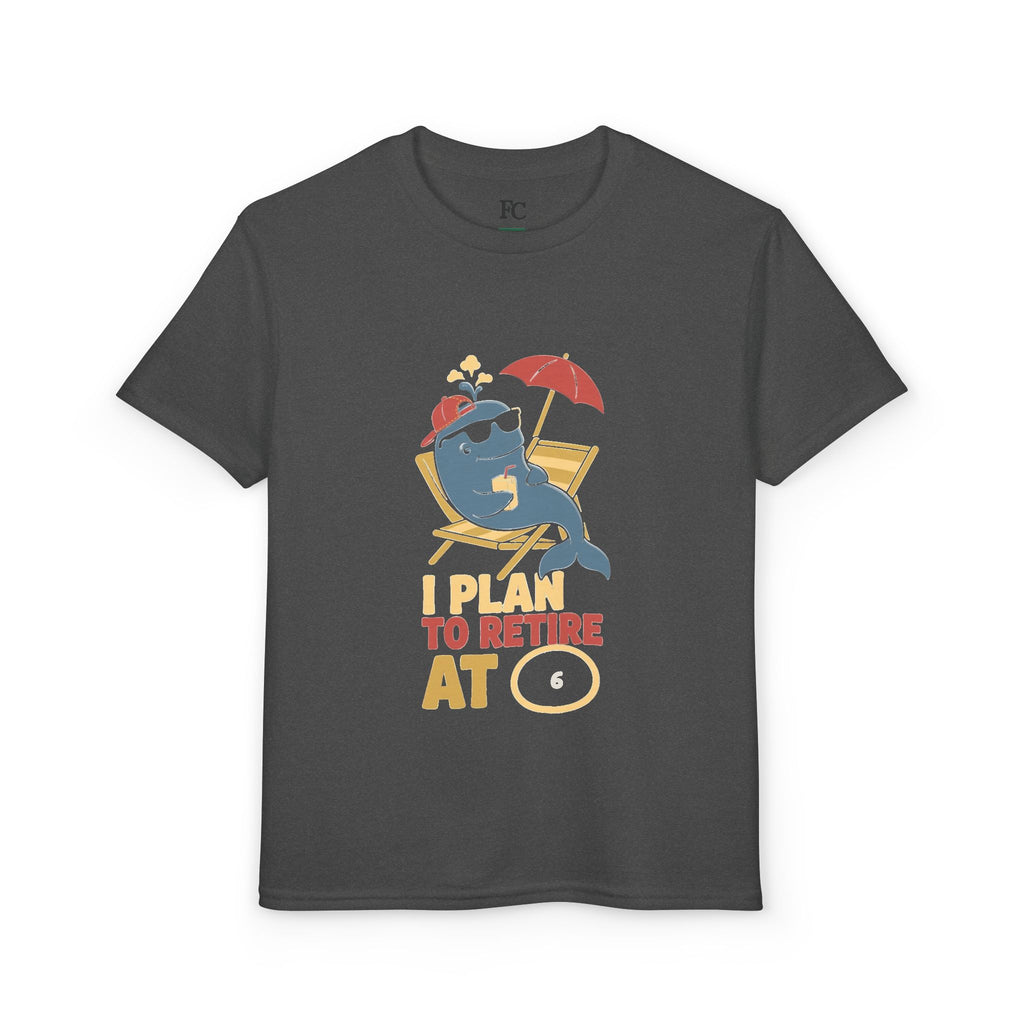 I PLAN TO RETIRE AT [AGE]. Youth Tee | Personalized Funny Finance Kids Shirt