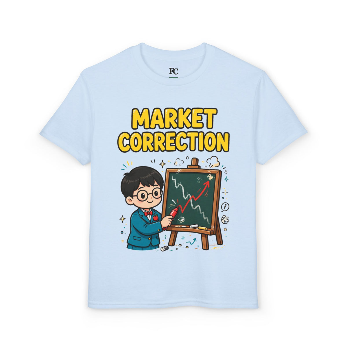 MARKET CORRECTION. Boys' Youth Tee | Funny Finance Kids Clothing