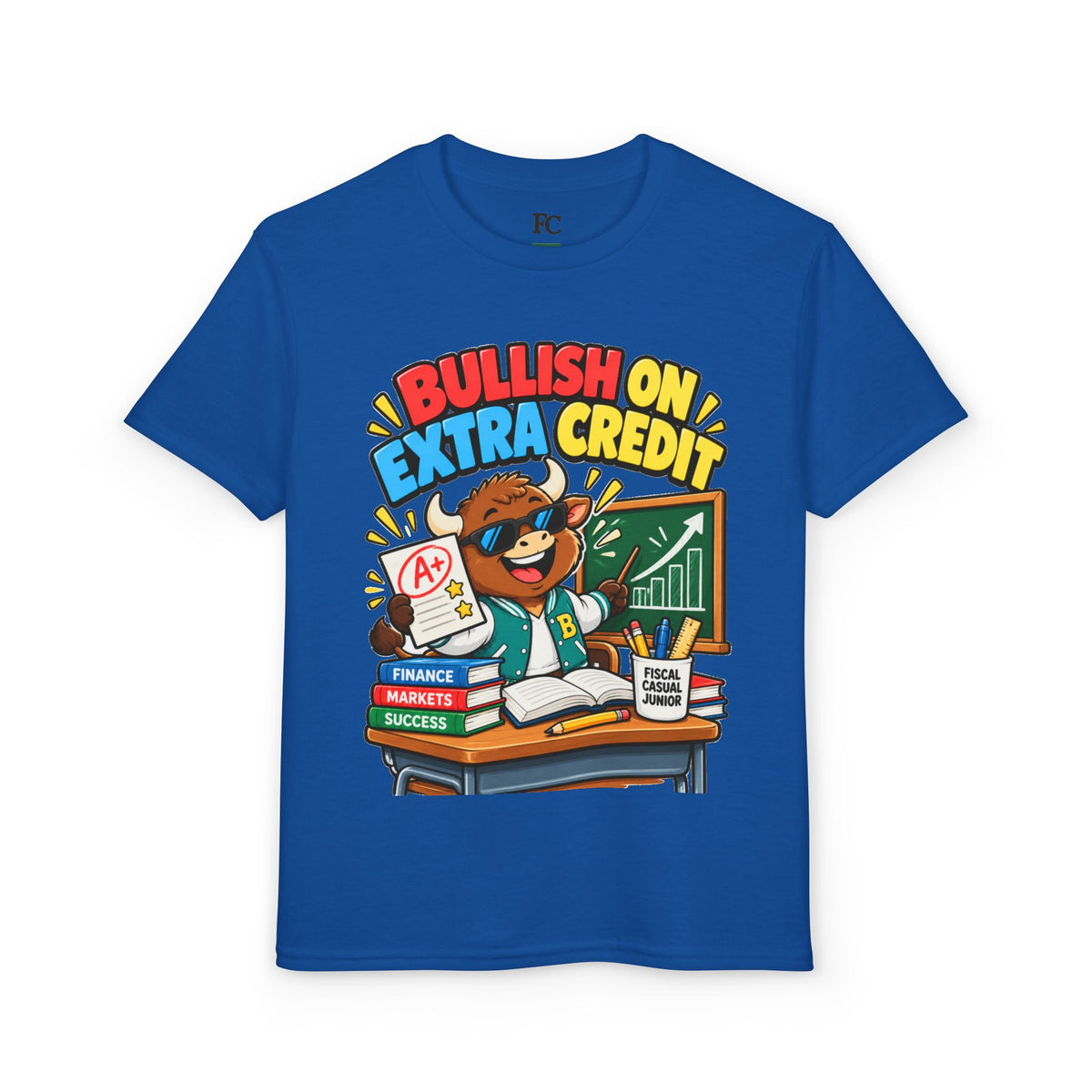 BULLISH ON EXTRA CREDIT. Youth Tee | Funny Finance Kids Clothing