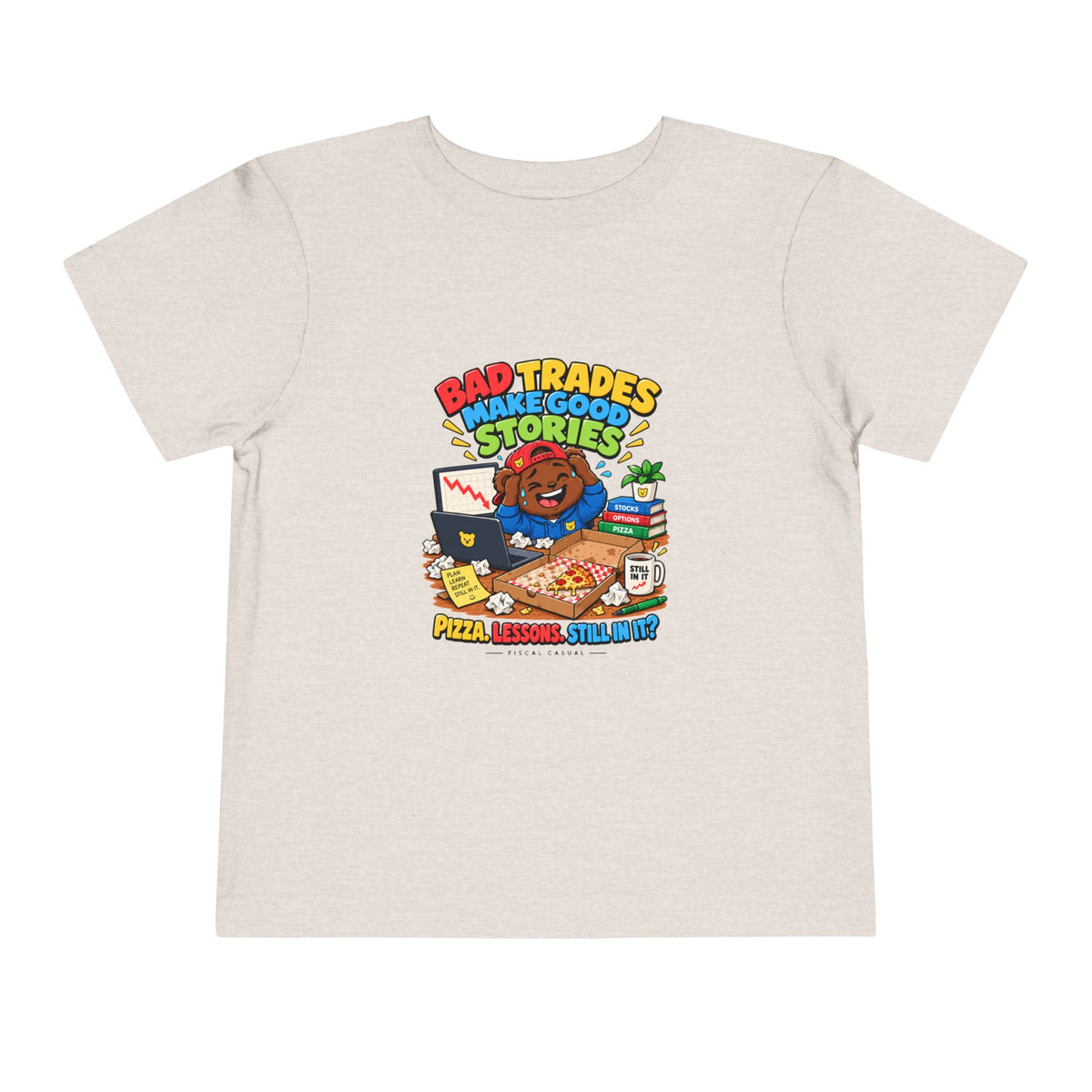 BEAR BAD TRADES. Toddler Tee | Funny Finance Kids Clothing