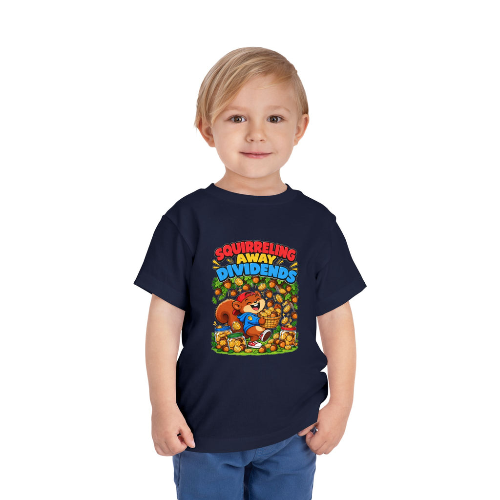 SQUIRRELING AWAY DIVIDENDS. Toddler Tee | Funny Finance Kids Clothing