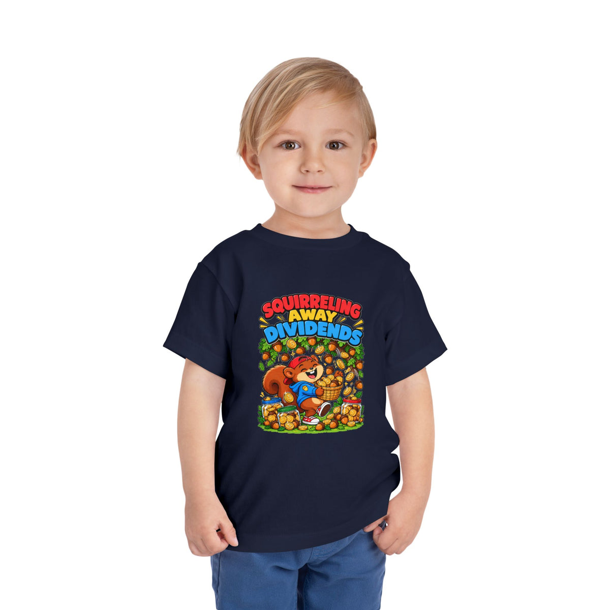 SQUIRRELING AWAY DIVIDENDS. Toddler Tee | Funny Finance Kids Clothing