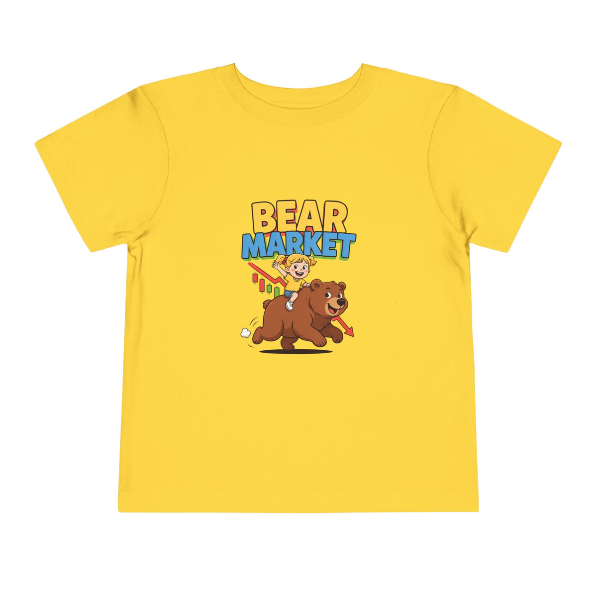 BEAR MARKET. Girls' Toddler Tee | Funny Finance Kids Clothing