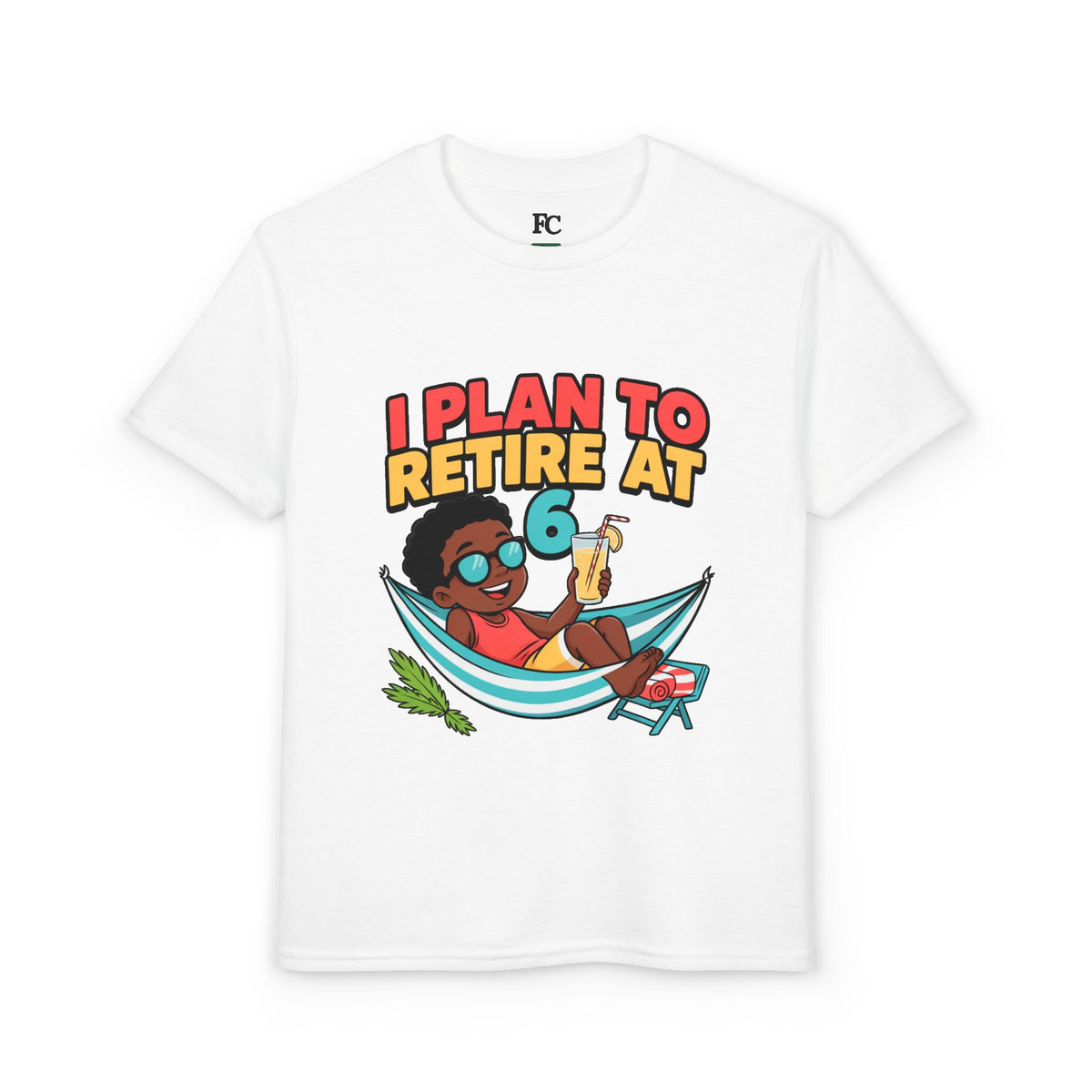 I PLAN TO RETIRE AT 6. Boys' Youth Tee | Funny Finance Kids Clothing