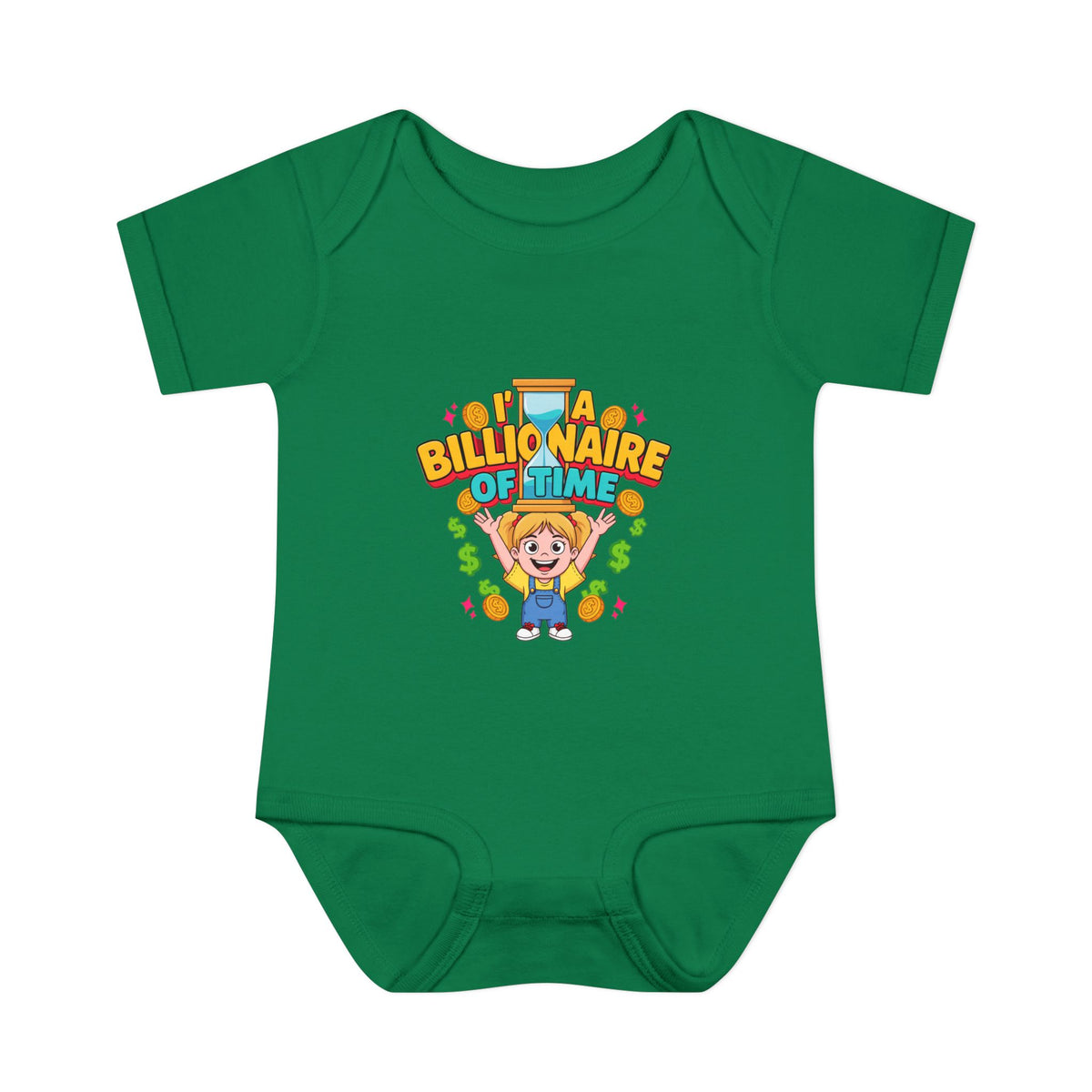I'M A BILLIONAIRE OF TIME. Girls' Baby Bodysuit | Funny Finance Kids Clothing