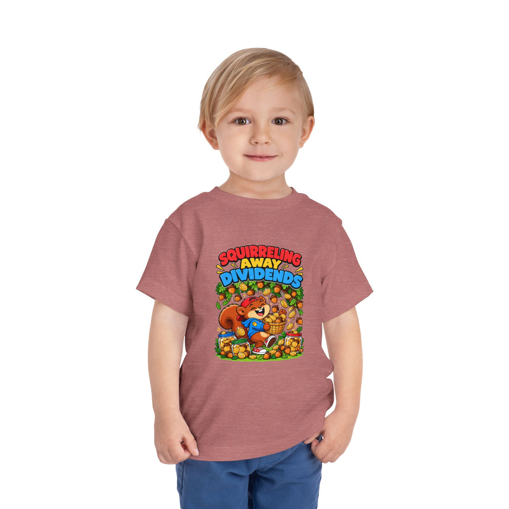 SQUIRRELING AWAY DIVIDENDS. Toddler Tee | Funny Finance Kids Clothing