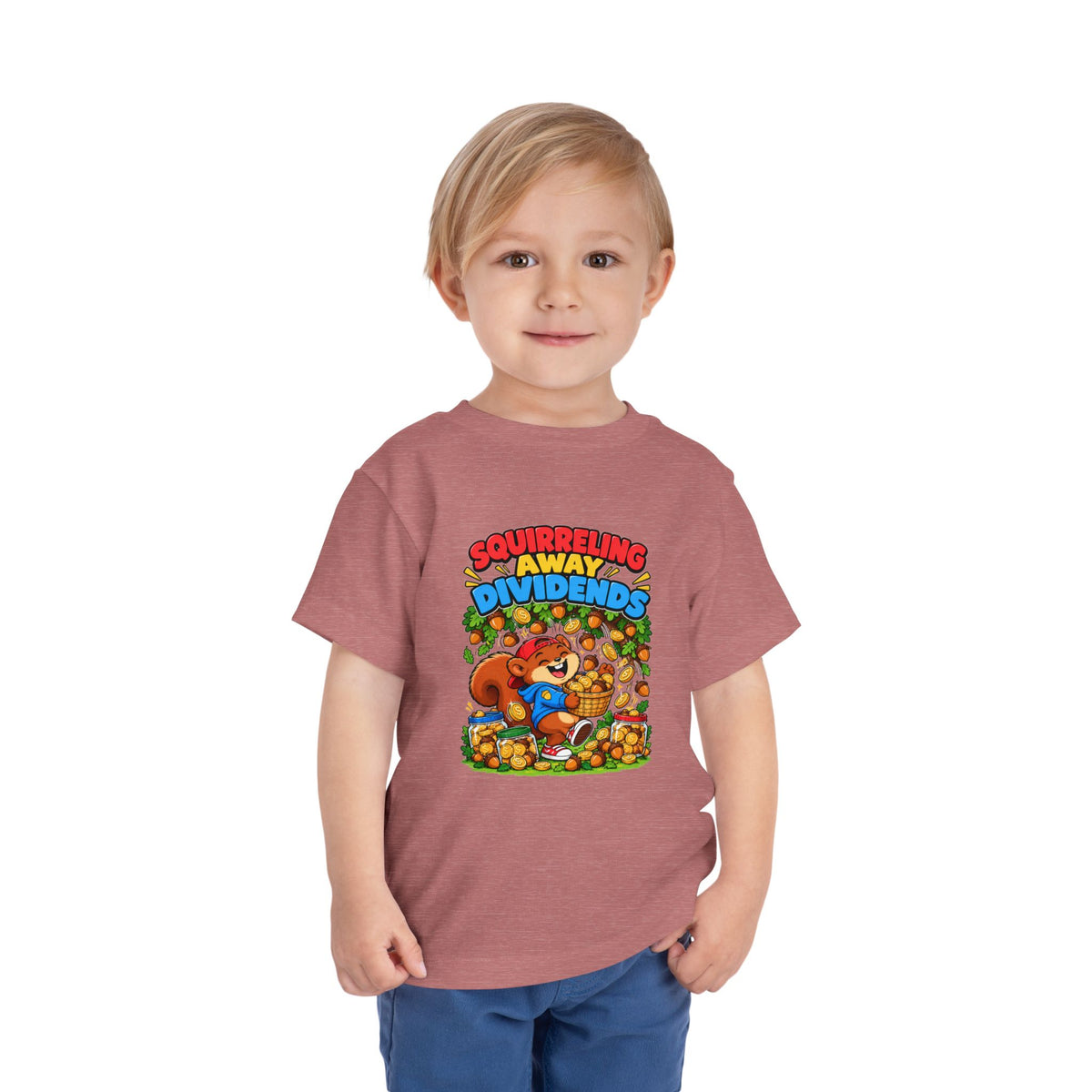 SQUIRRELING AWAY DIVIDENDS. Toddler Tee | Funny Finance Kids Clothing