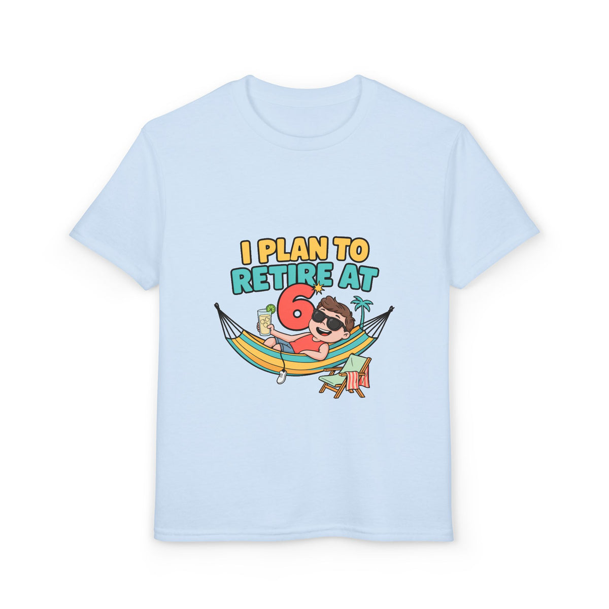 I PLAN TO RETIRE AT 6. Boys' Youth Tee | Funny Finance Kids Clothing