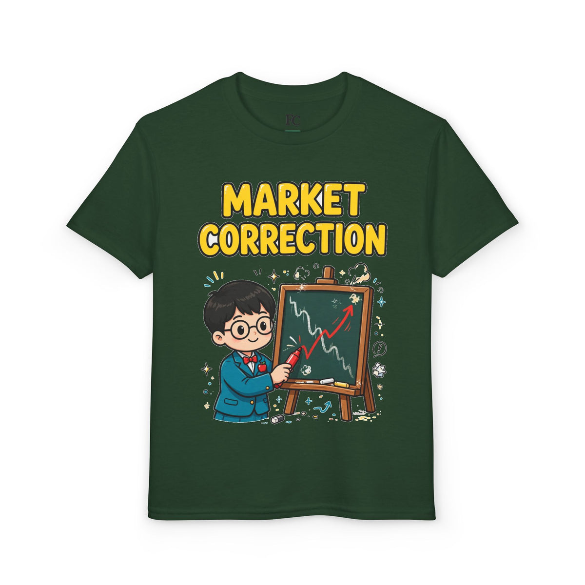 MARKET CORRECTION. Boys' Youth Tee | Funny Finance Kids Clothing
