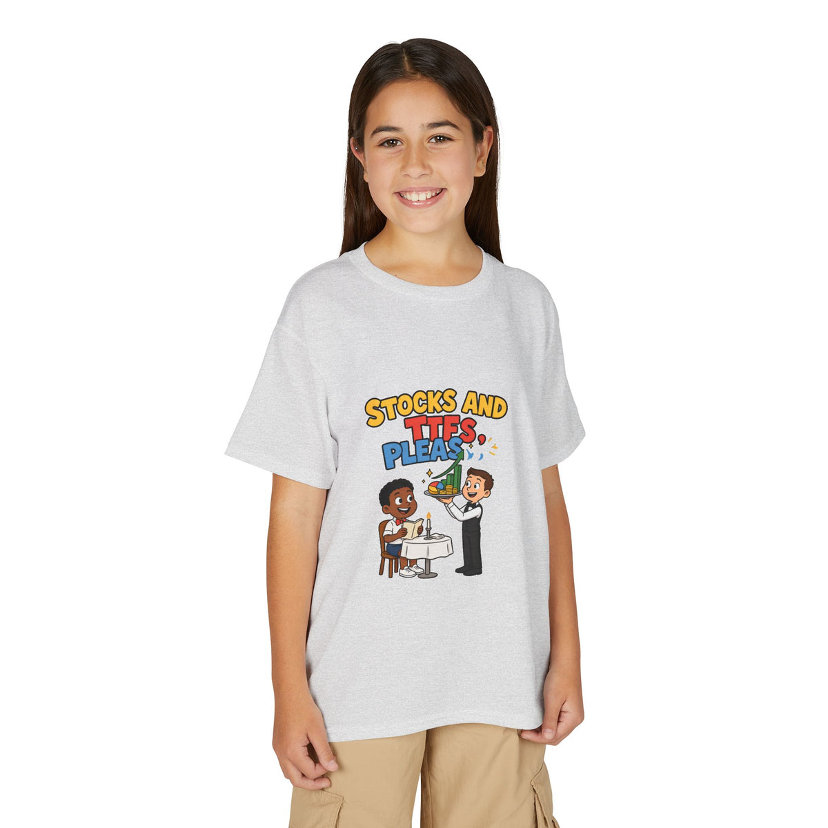 STOCKS AND ETFS, PLEASE. Boys' Youth Tee | Funny Finance Kids Clothing