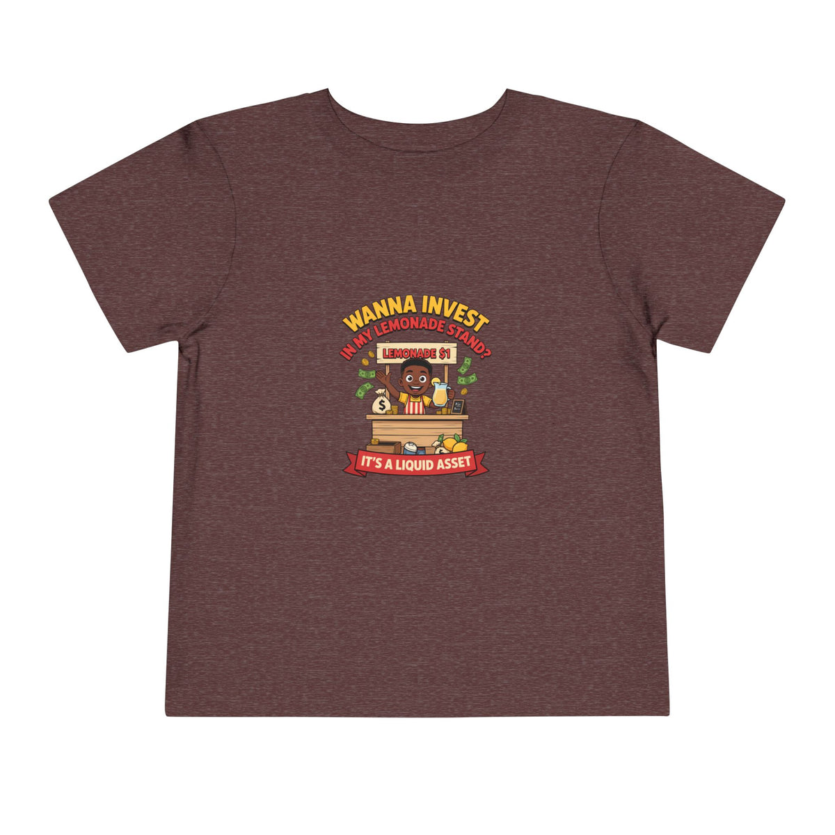 WANNA INVEST IN MY LEMONADE STAND? IT'S A LIQUID ASSET. Boys' Toddler Tee | Funny Finance Kids Clothing