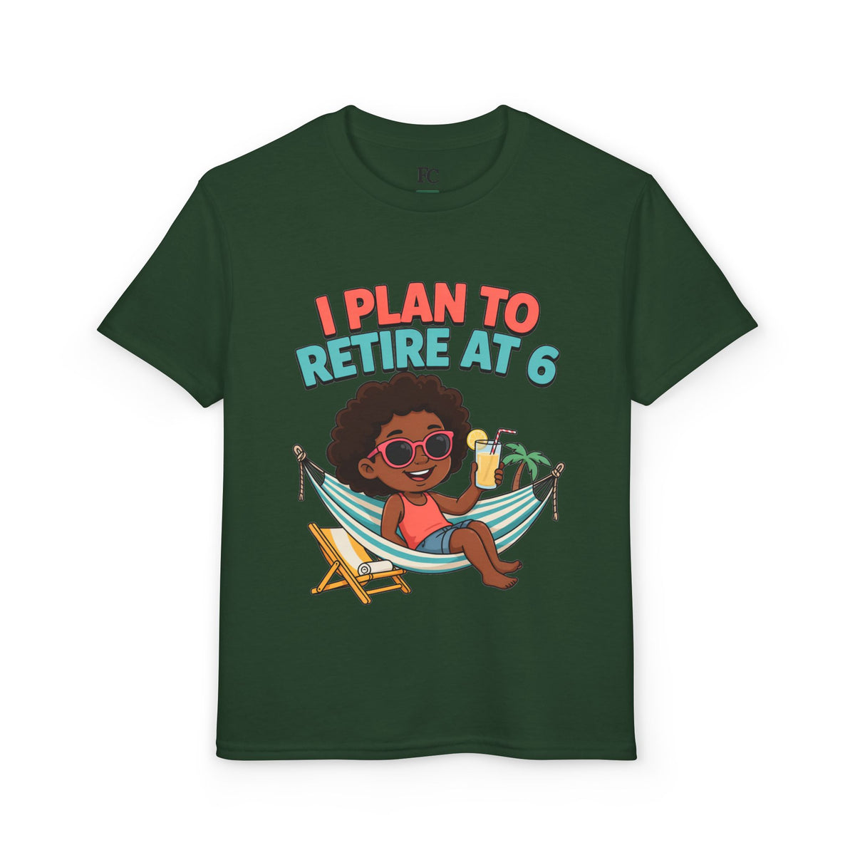 I PLAN TO RETIRE AT 6. Girls' Youth Tee | Funny Finance Kids Clothing