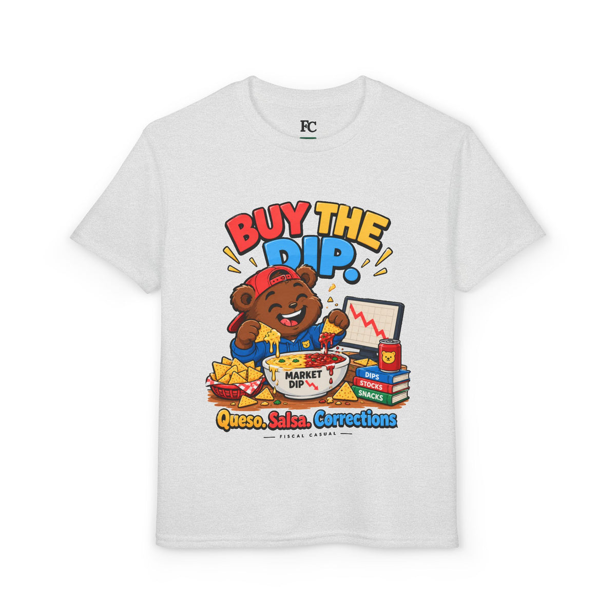 BUY THE DIP BEAR. Youth Tee | Funny Finance Kids Clothing