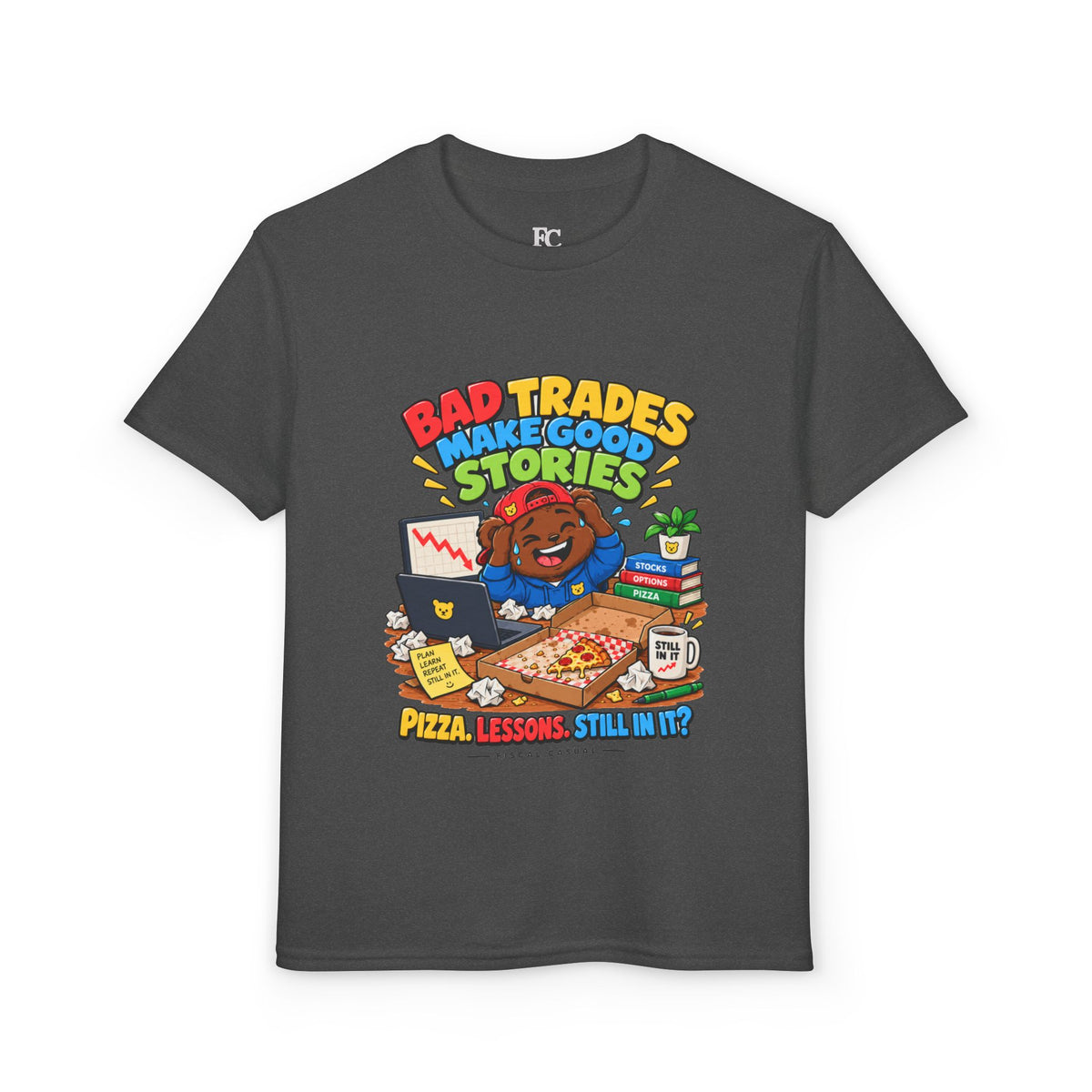 BEAR BAD TRADES. Youth Tee | Funny Finance Kids Clothing