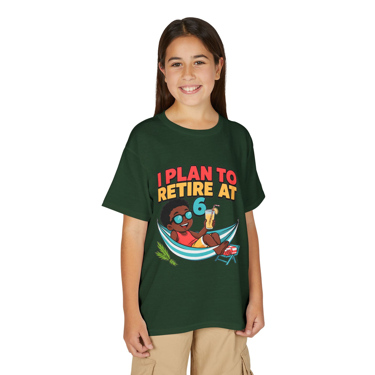 I PLAN TO RETIRE AT 6. Boys' Youth Tee | Funny Finance Kids Clothing