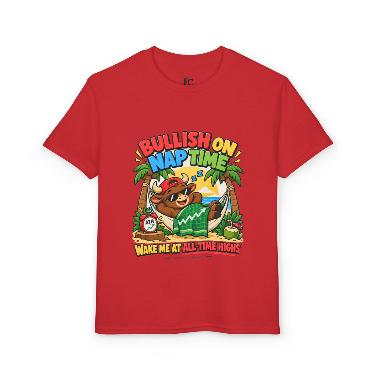 BULL NAP TIME. Youth Tee | Funny Finance Kids Clothing