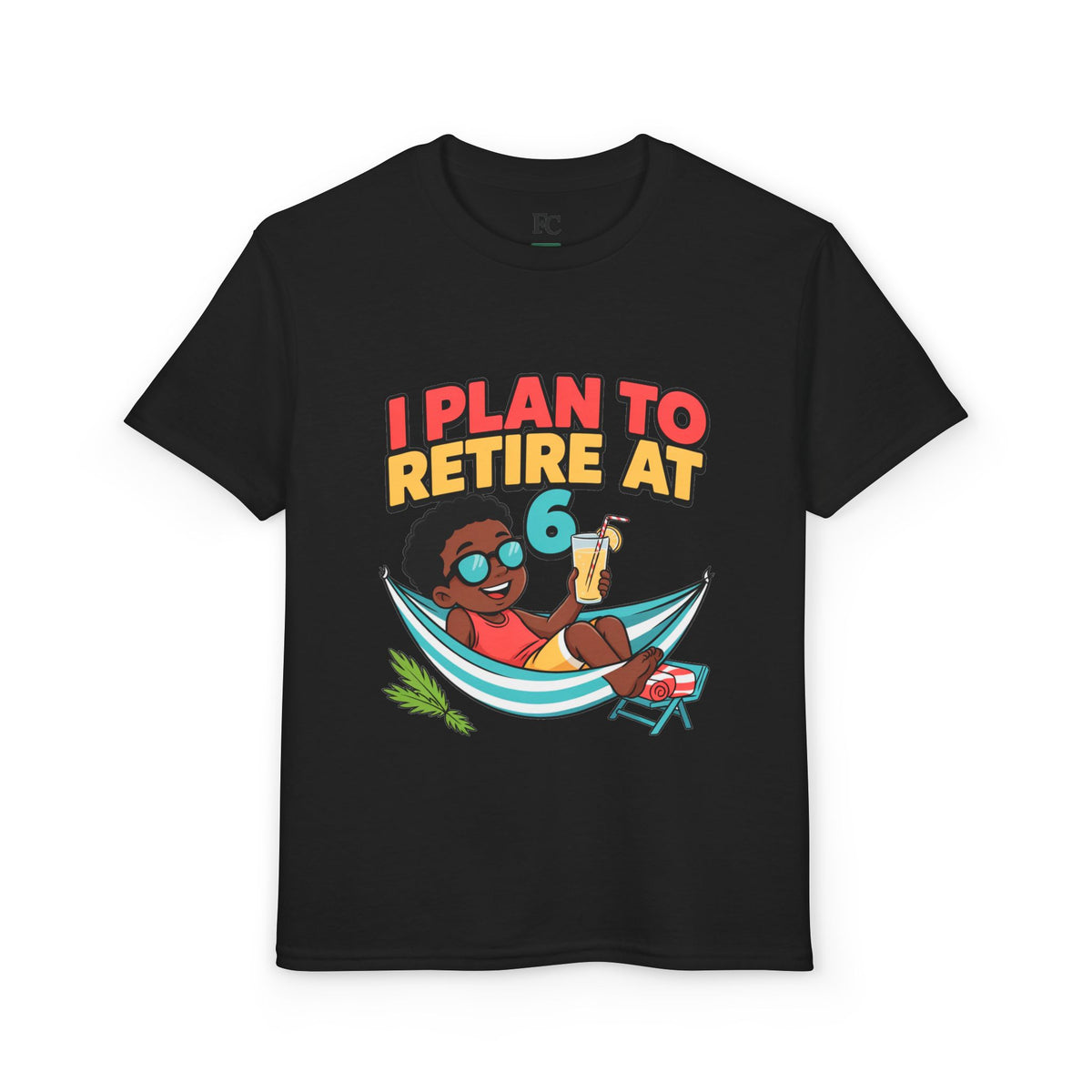 I PLAN TO RETIRE AT 6. Boys' Youth Tee | Funny Finance Kids Clothing