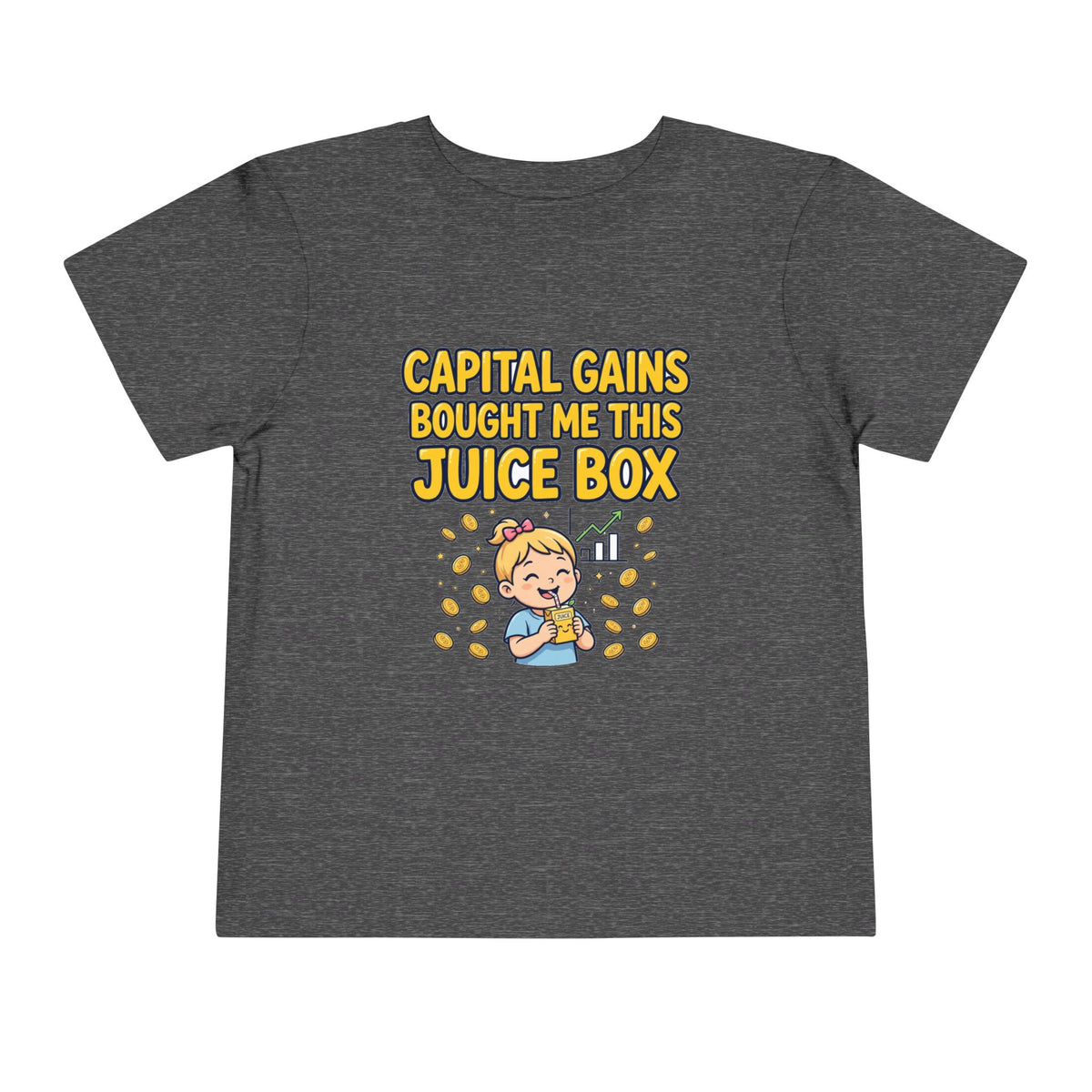 CAPITAL GAINS BOUGHT ME THIS JUICE BOX. Toddler Tee | Funny Finance Kids Clothing. Toddler Tee | Funny Finance Kids Clothing
