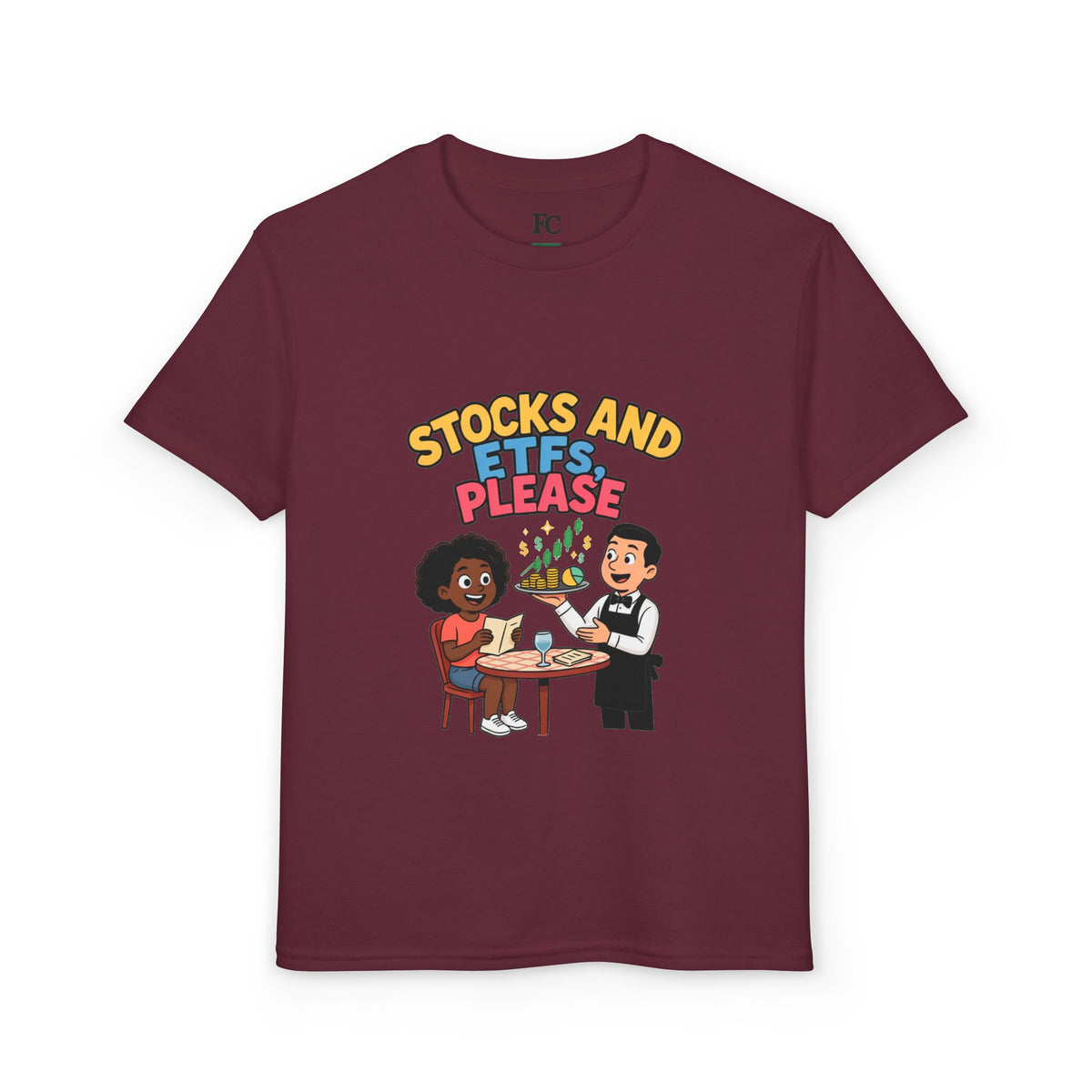 STOCKS AND ETFS, PLEASE. Girls' Youth Tee | Funny Finance Kids Clothing