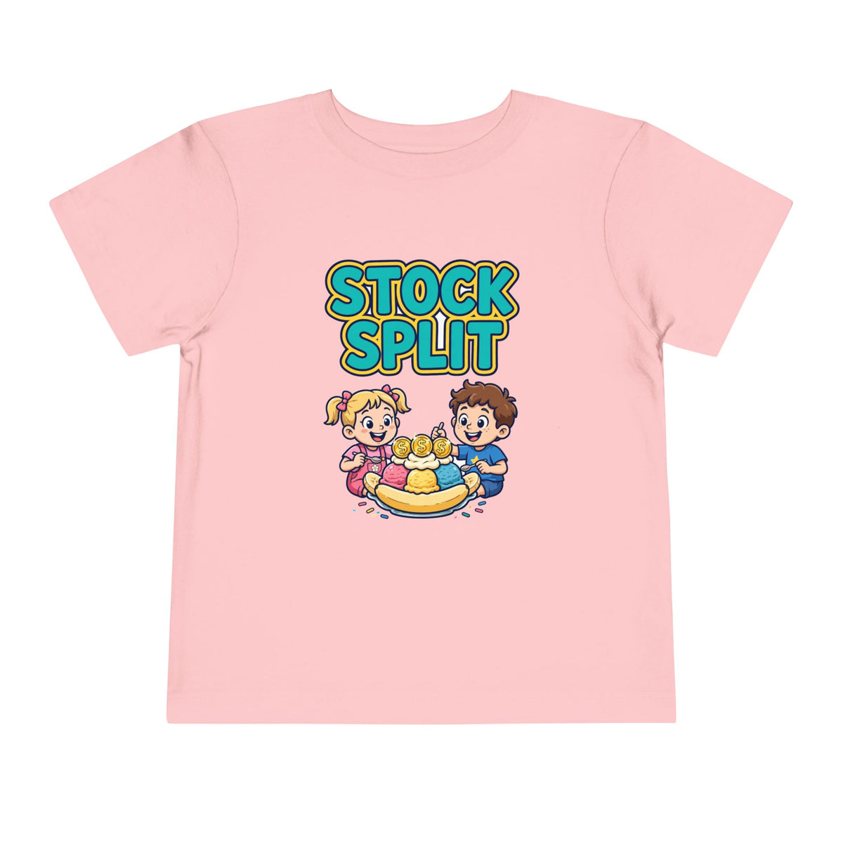 STOCK SPLIT. Girls' Toddler Tee | Funny Finance Kids Clothing