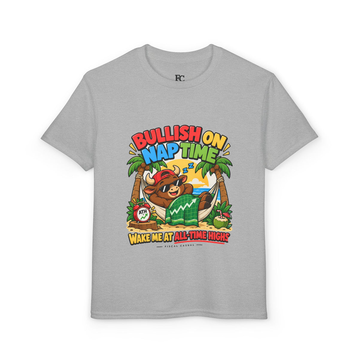 BULL NAP TIME. Youth Tee | Funny Finance Kids Clothing