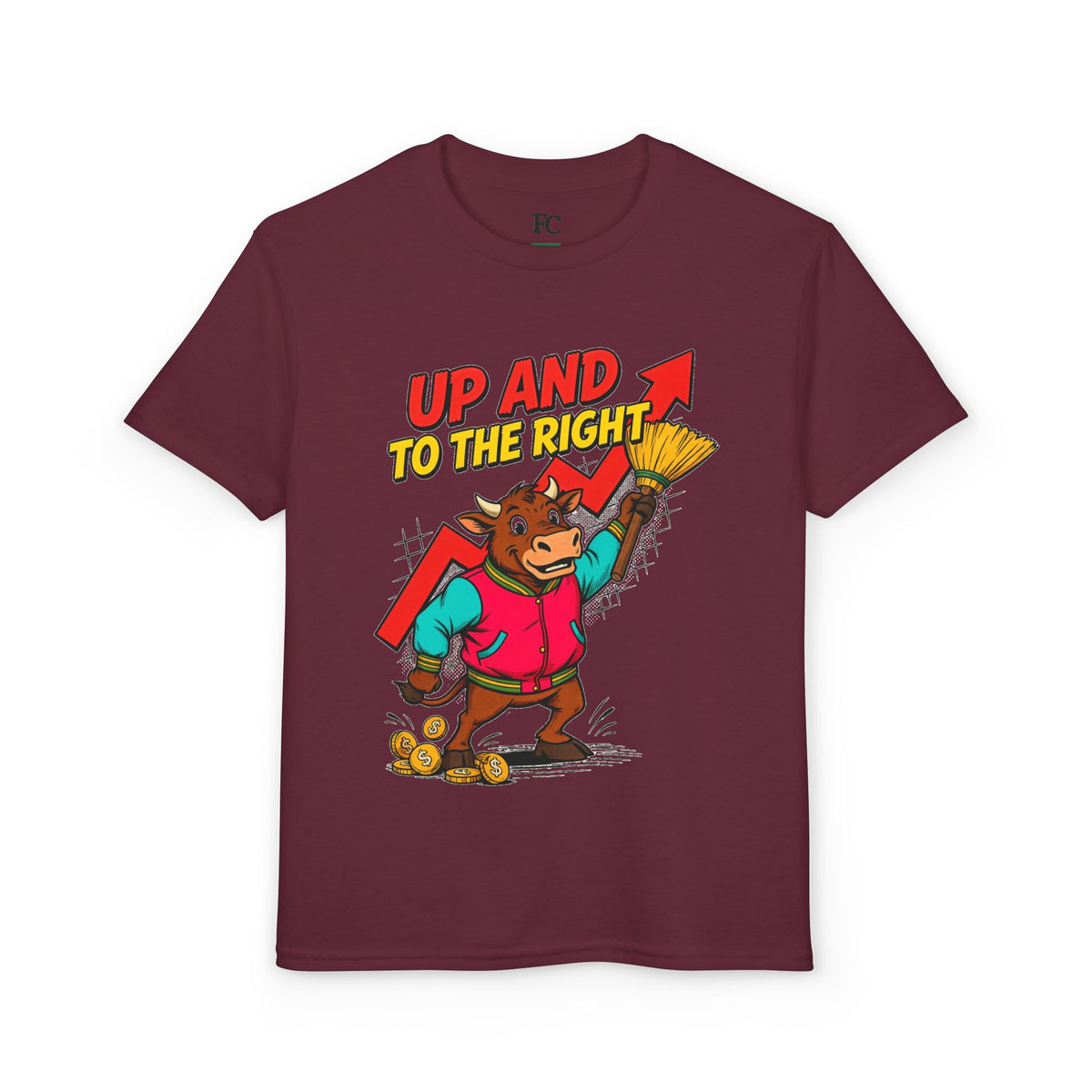 UP AND TO THE RIGHT. Youth Tee | Funny Finance Kids Clothing