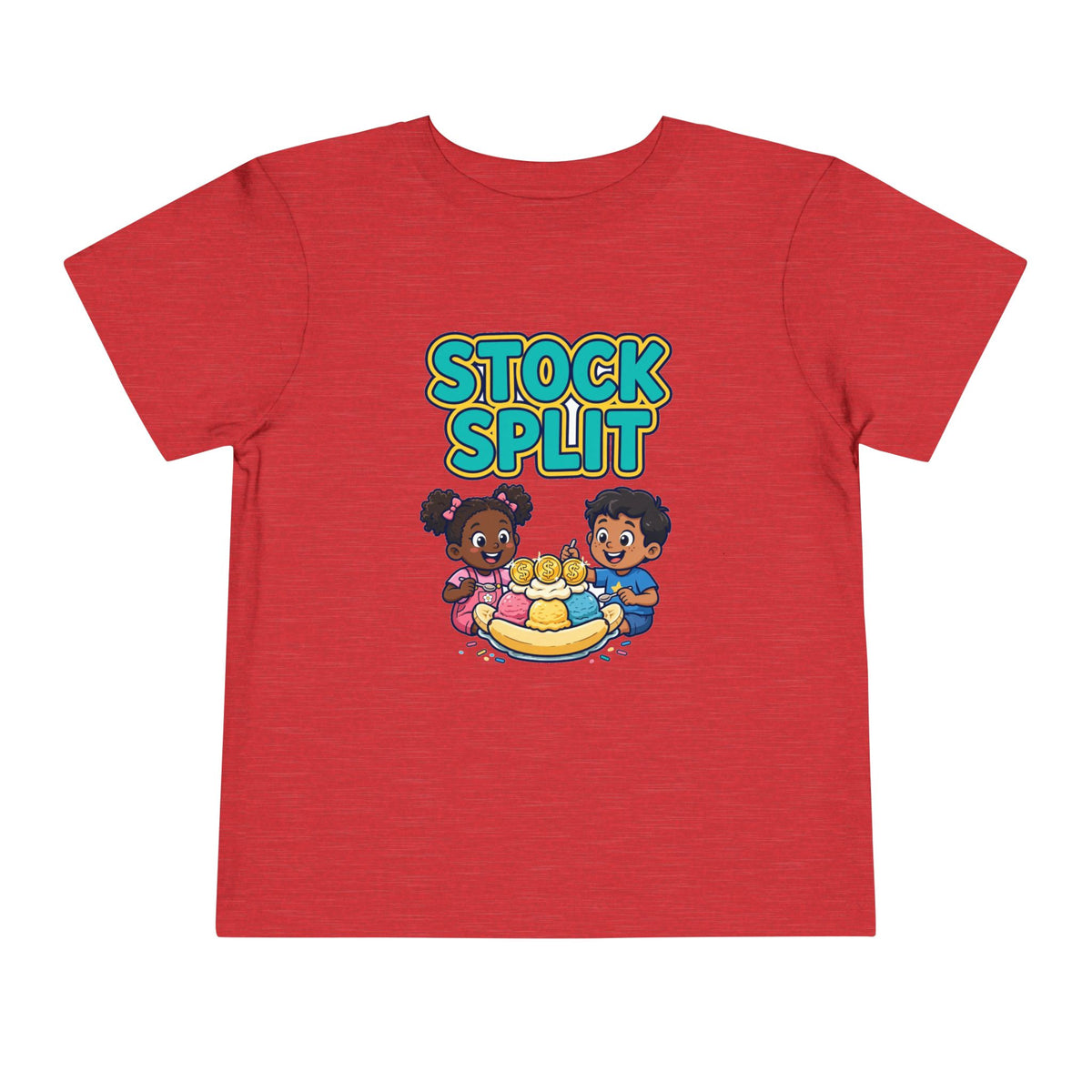 STOCK SPLIT. Girls' Toddler Tee | Funny Finance Kids Clothing