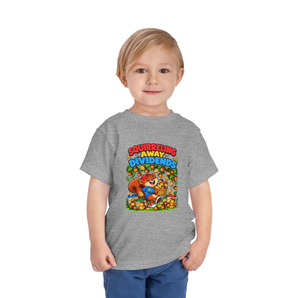 SQUIRRELING AWAY DIVIDENDS. Toddler Tee | Funny Finance Kids Clothing