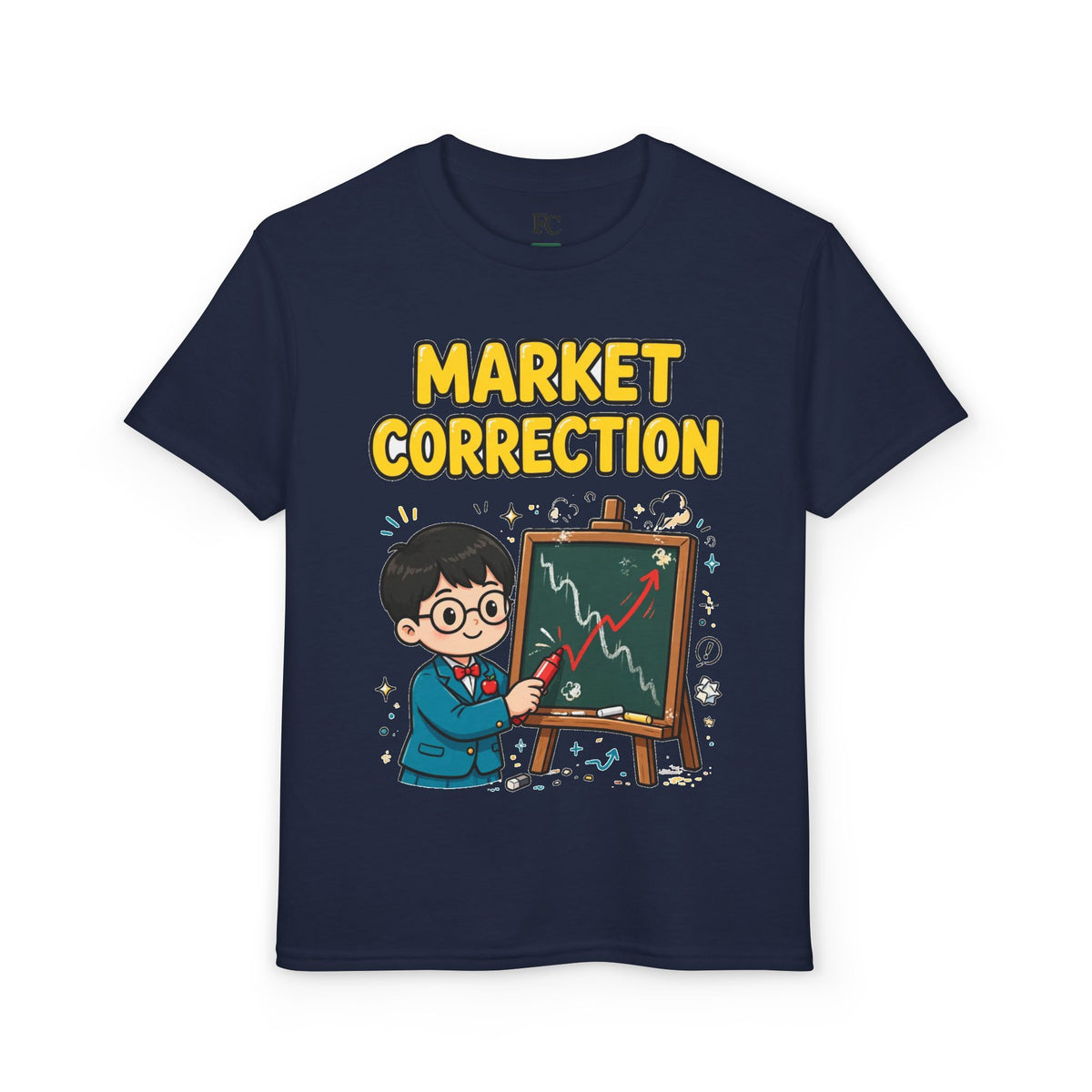 MARKET CORRECTION. Boys' Youth Tee | Funny Finance Kids Clothing