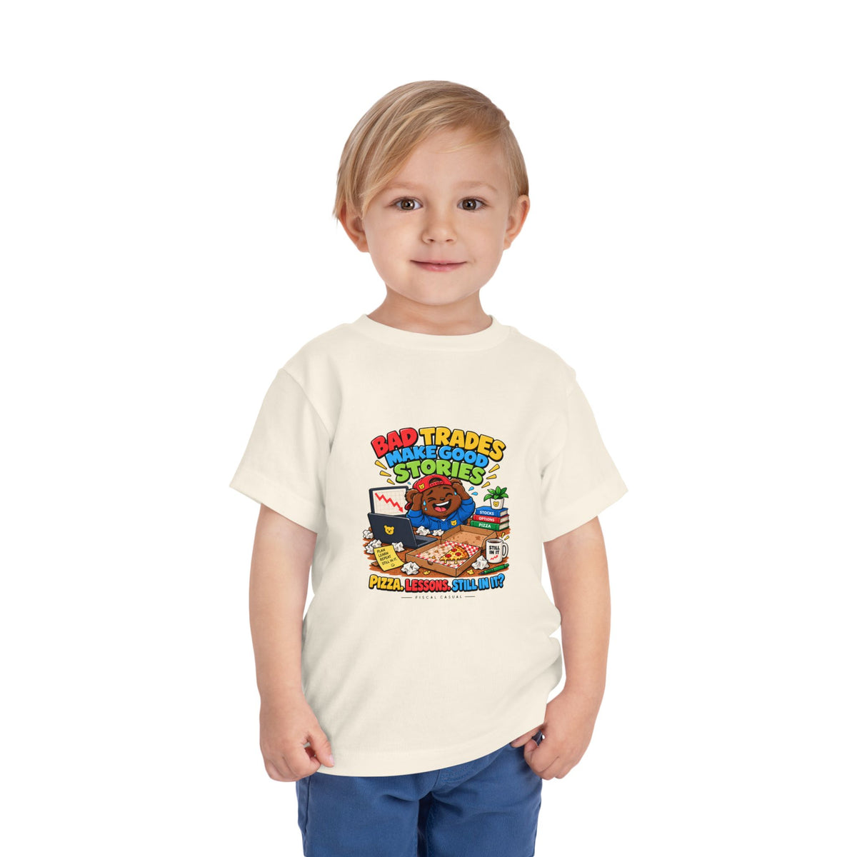 BEAR BAD TRADES. Toddler Tee | Funny Finance Kids Clothing