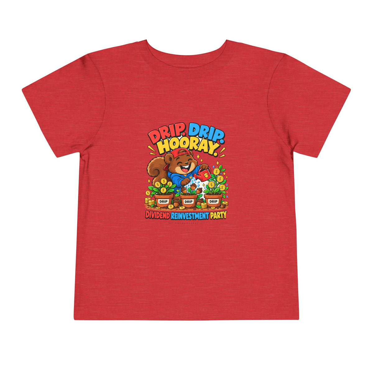 SQUIRREL DIVIDEND PARTY. Toddler Tee | Funny Finance Kids Clothing