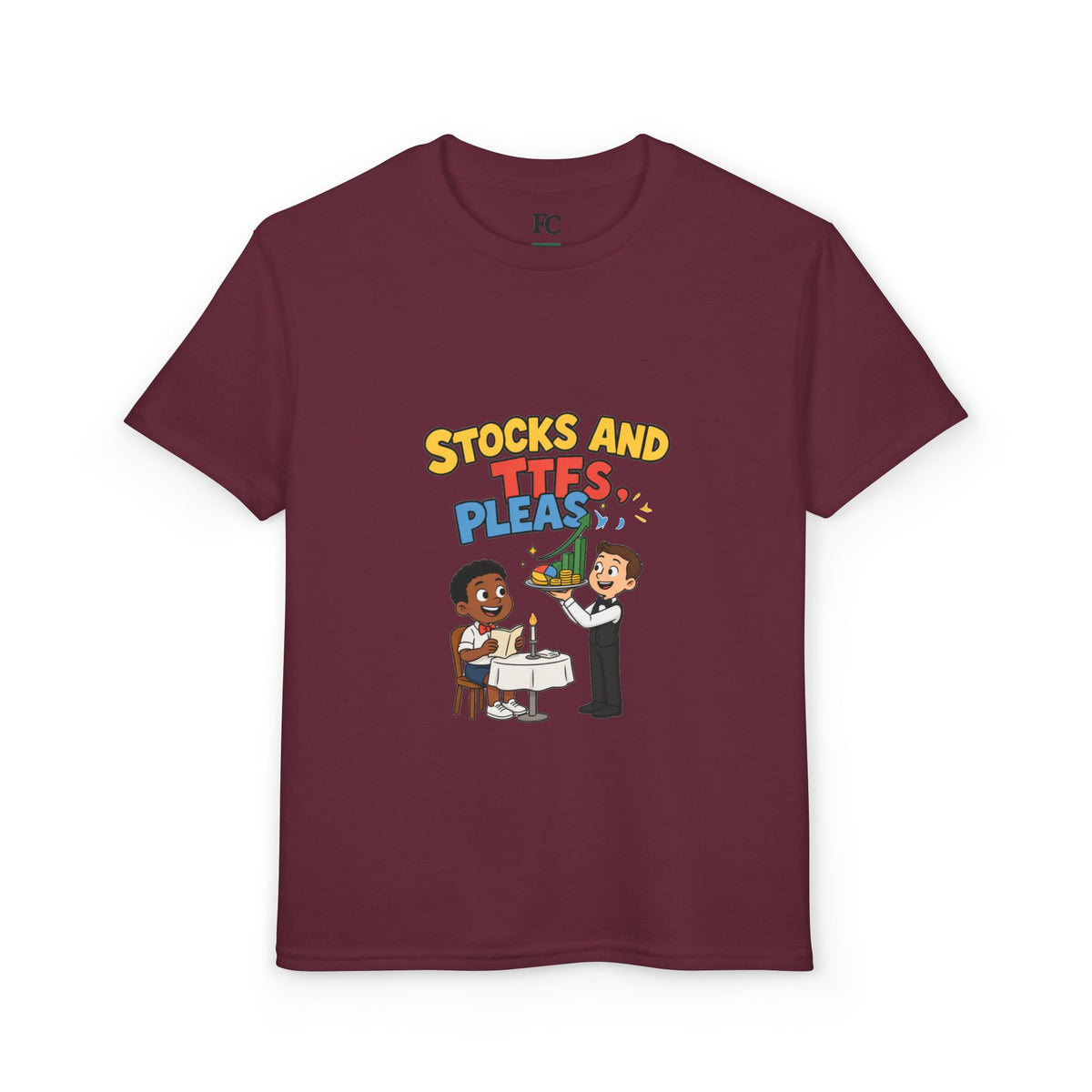 STOCKS AND ETFS, PLEASE. Boys' Youth Tee | Funny Finance Kids Clothing