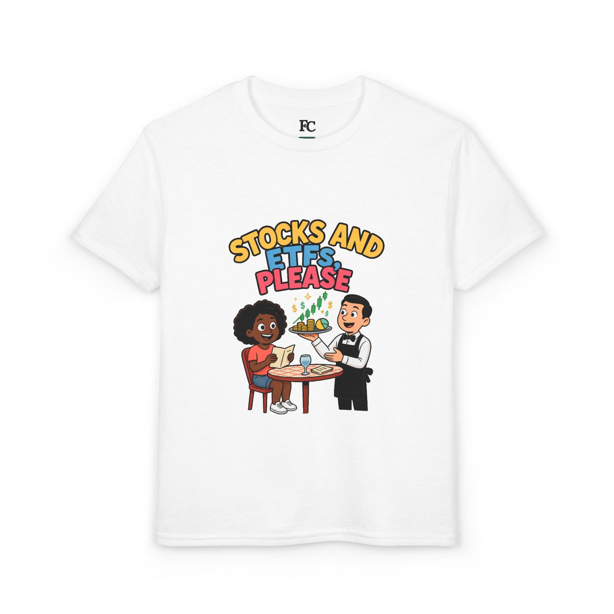 STOCKS AND ETFS, PLEASE. Girls' Youth Tee | Funny Finance Kids Clothing