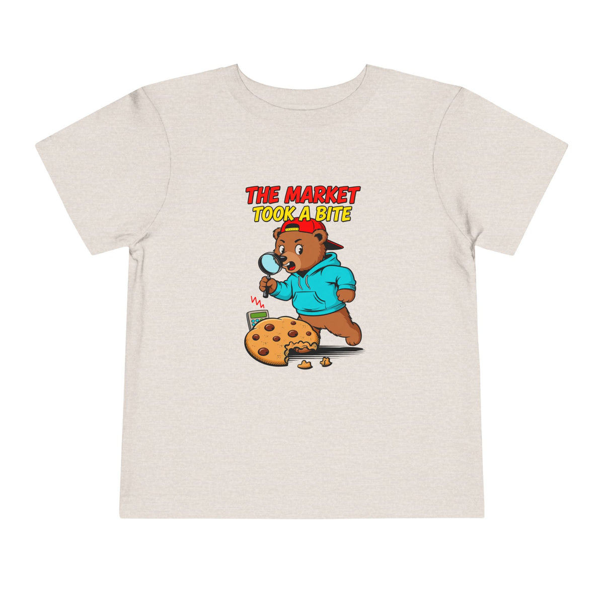 THE MARKET TOOK A BITE. Toddler Tee | Funny Finance Kids Clothing