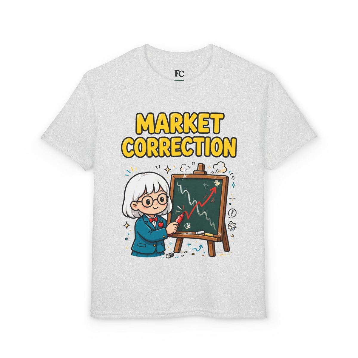 MARKET CORRECTION. Girls' Youth Tee | Funny Finance Kids Clothing