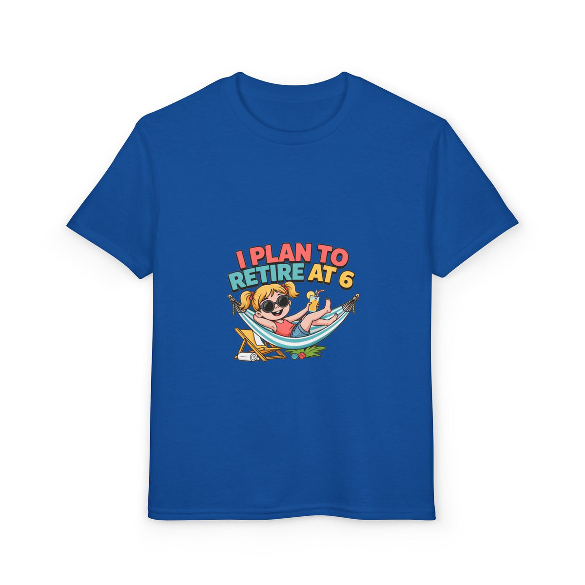 I PLAN TO RETIRE AT 6. Girls' Youth Tee | Funny Finance Kids Clothing