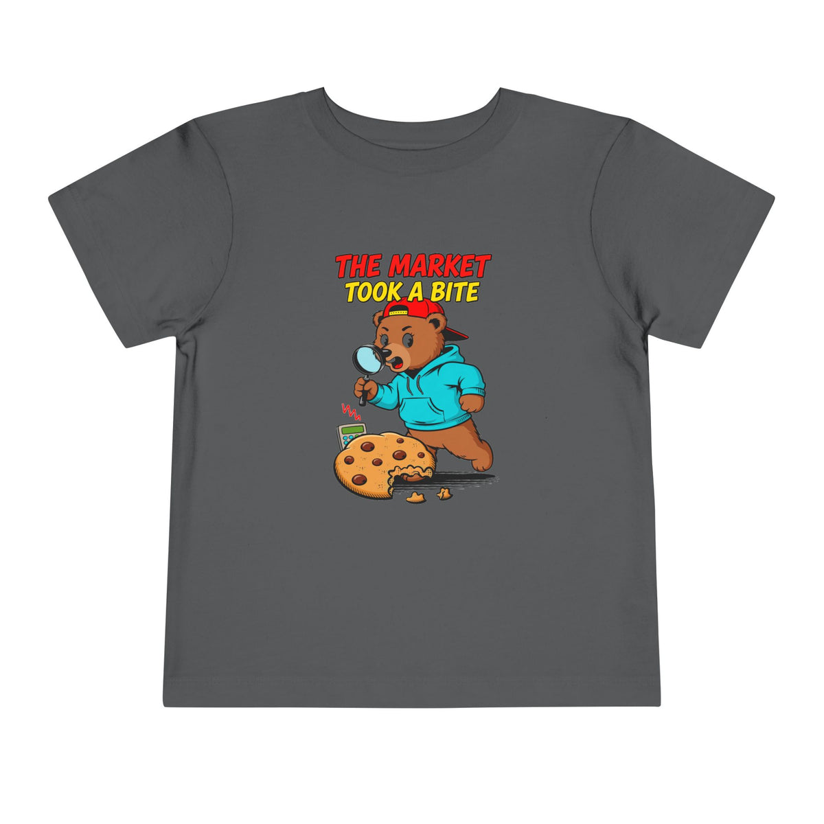THE MARKET TOOK A BITE. Toddler Tee | Funny Finance Kids Clothing