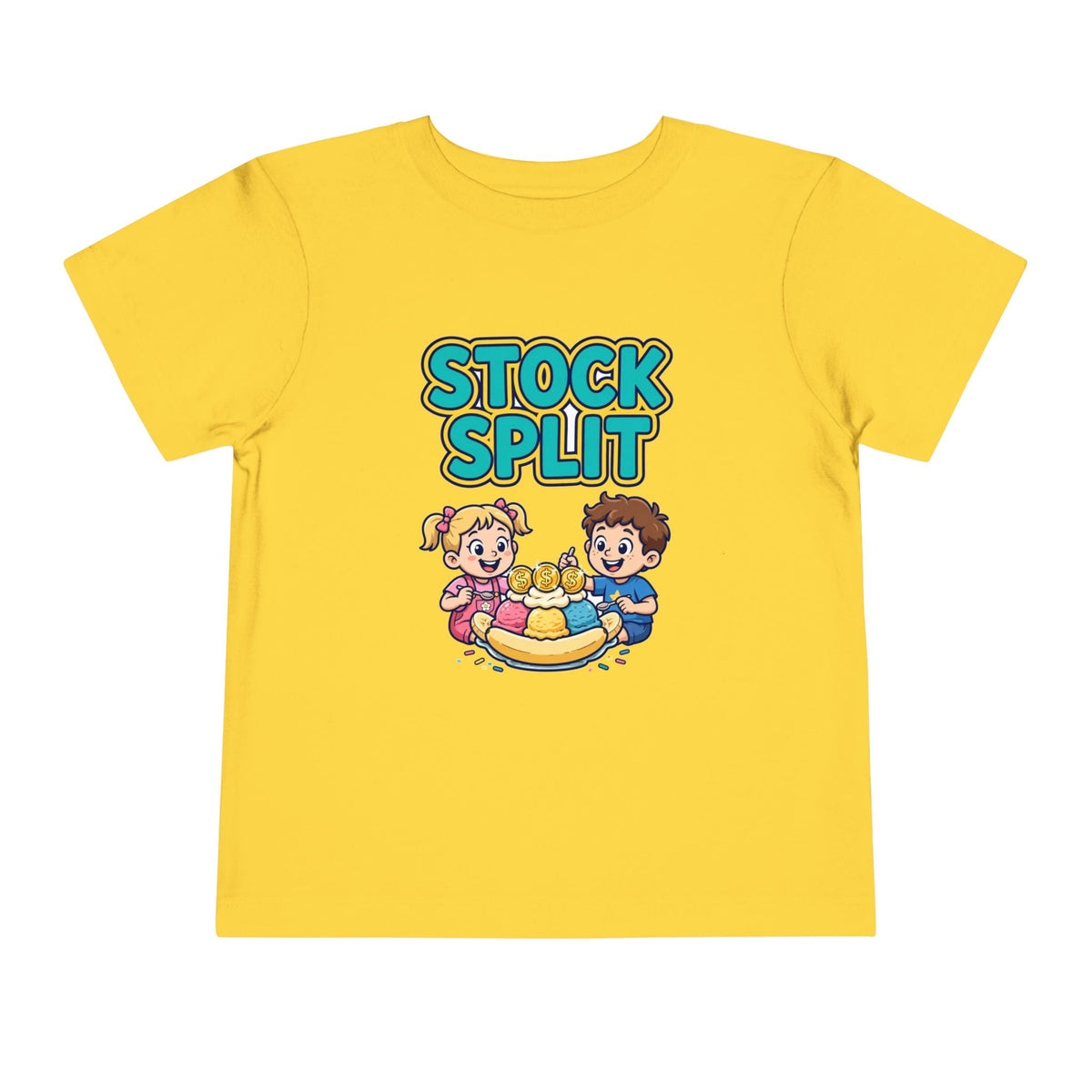 STOCK SPLIT. Girls' Toddler Tee | Funny Finance Kids Clothing
