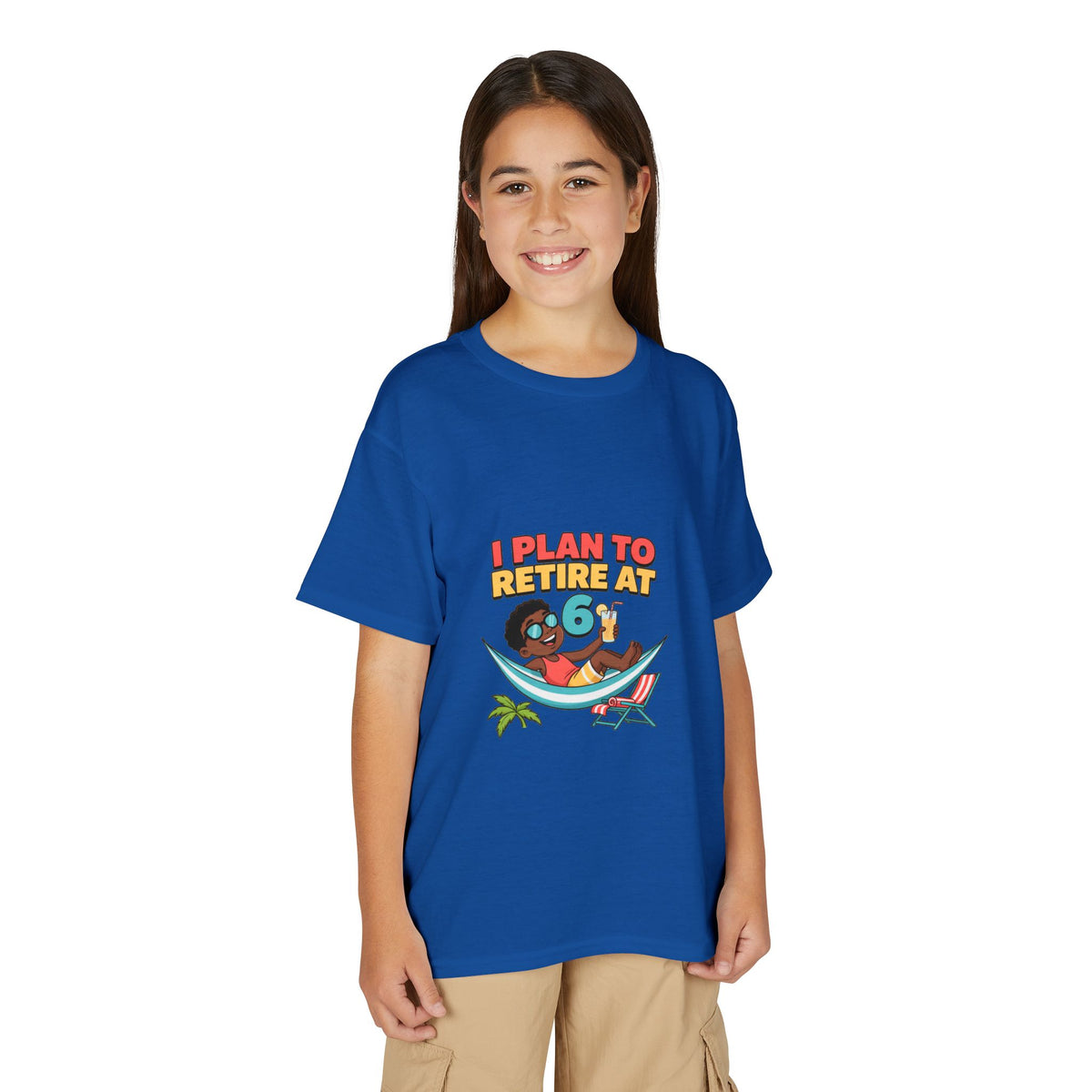 I PLAN TO RETIRE AT 6. Boys' Youth Tee | Funny Finance Kids Clothing