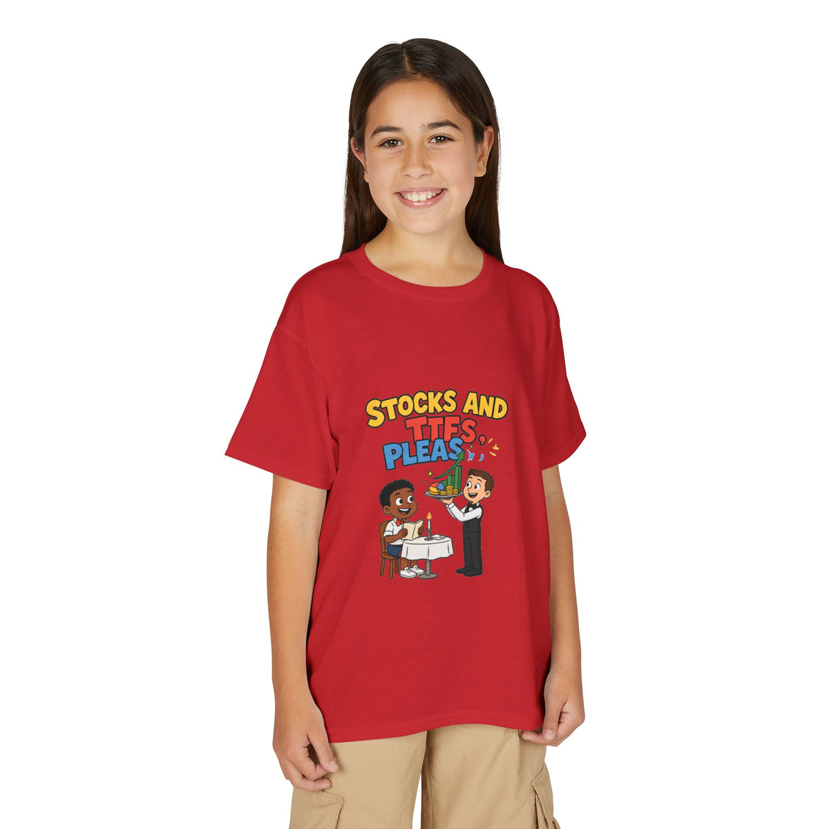 STOCKS AND ETFS, PLEASE. Boys' Youth Tee | Funny Finance Kids Clothing